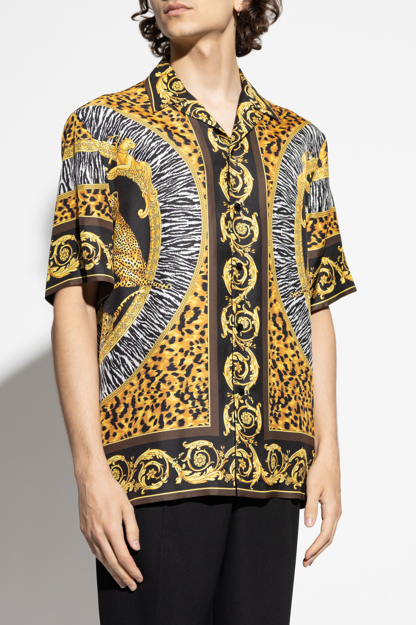 トップス vintage made in ITALY VERSACE silk shirt Vintage GIANNI VERSACE 'europa' 1993 Atelier Versace Greek